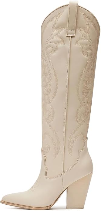 Embroidered Western Knee-High Cowboy Boots