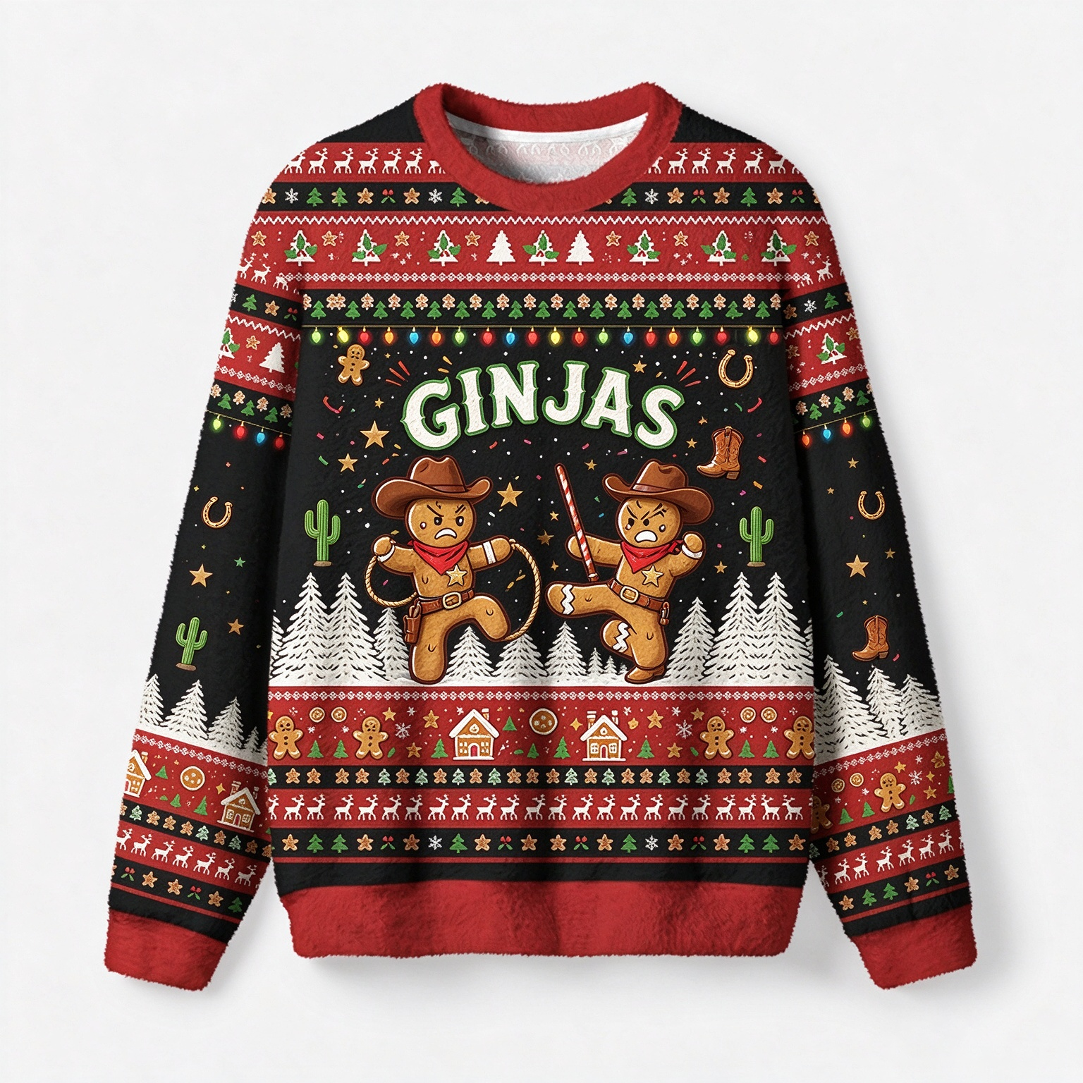 Cowboy Ugly Christmas Sweater, Merry Rodeo Sweater
