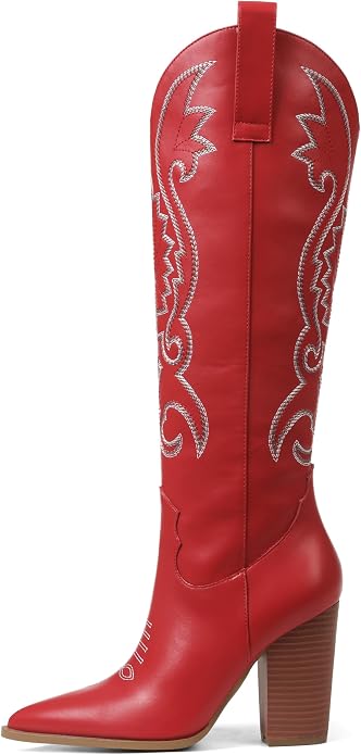 Embroidered Western Knee-High Cowboy Boots