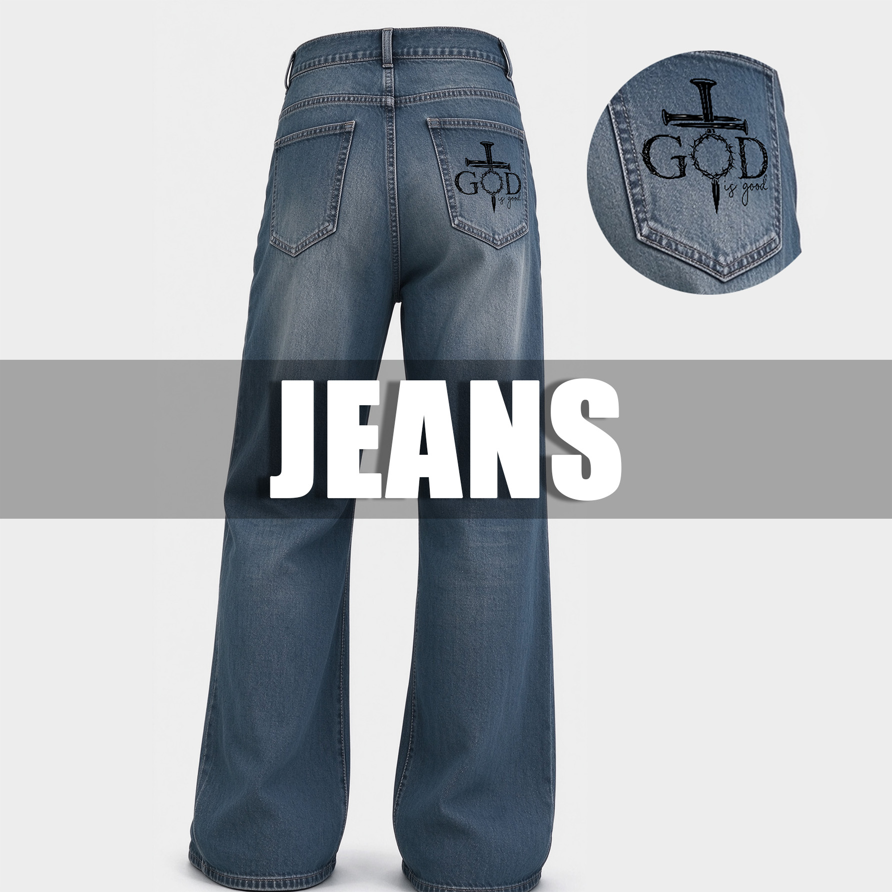 Printed jeans