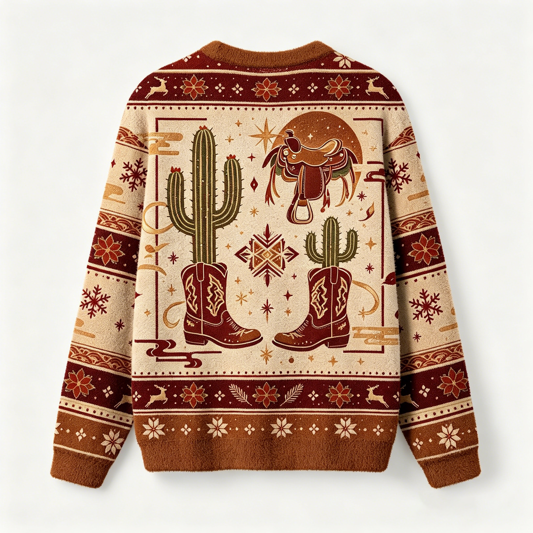 Cowboy Ugly Christmas Sweater, Merry Rodeo Sweater