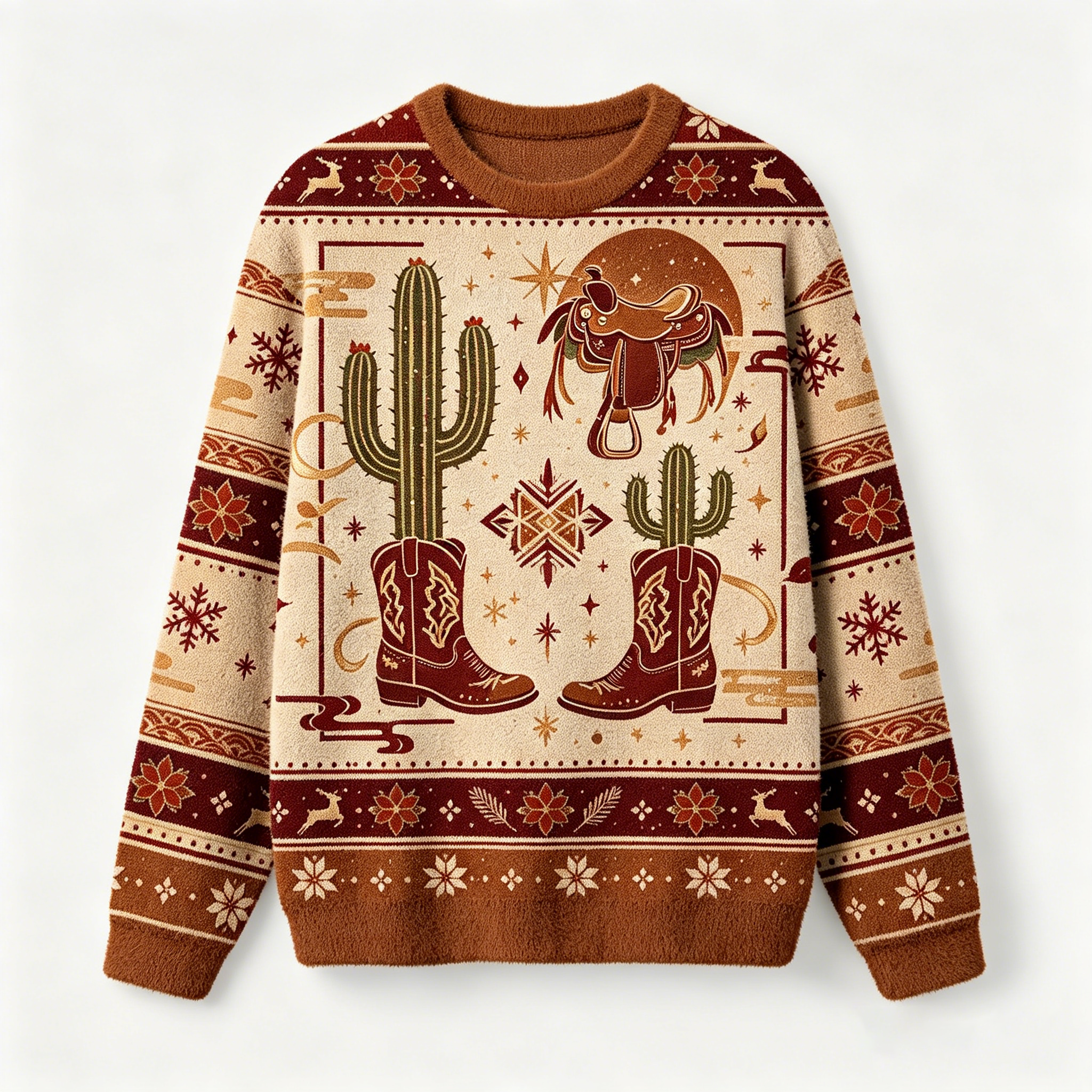 Cowboy Ugly Christmas Sweater, Merry Rodeo Sweater