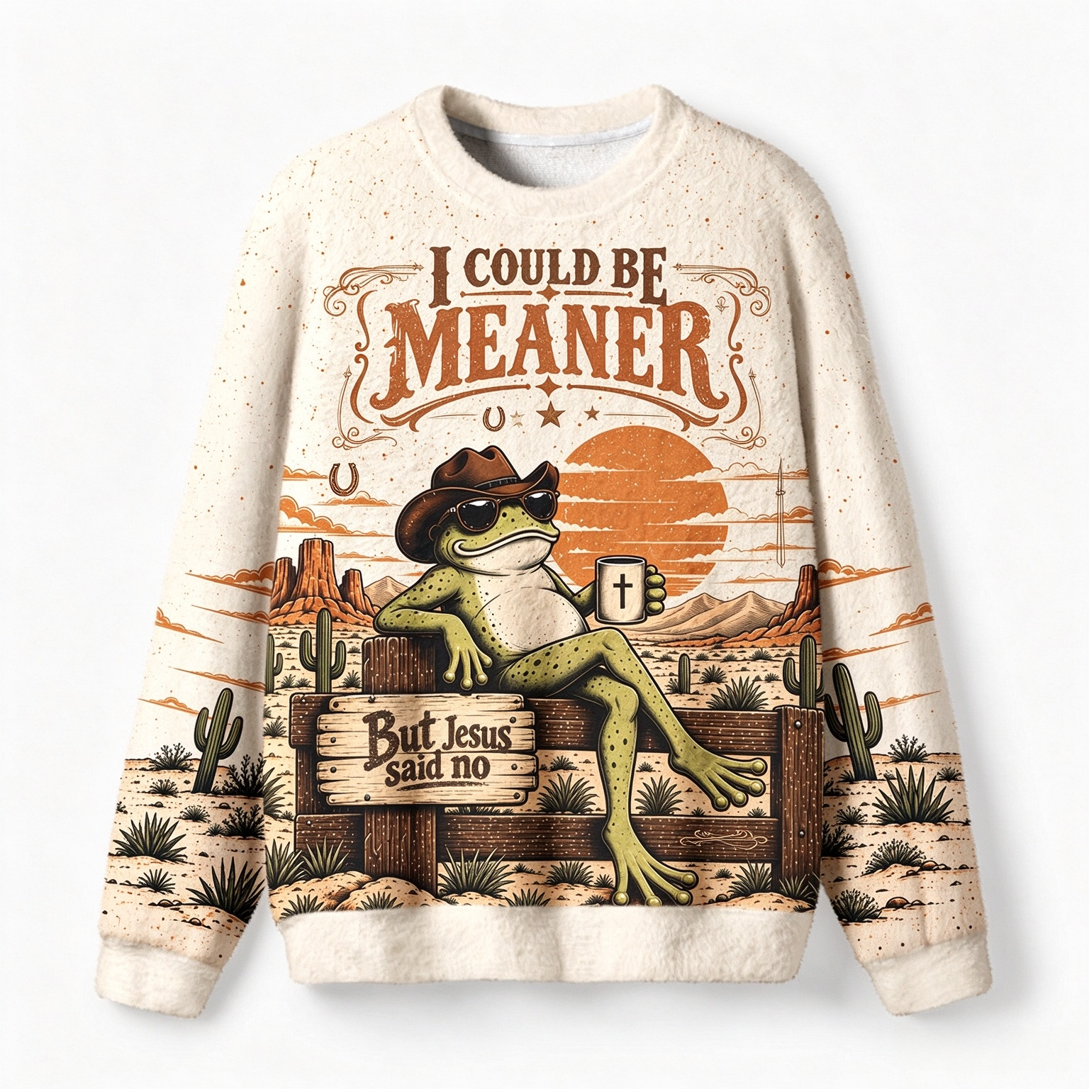Cowboy Ugly Christmas Sweater, Merry Rodeo Sweater