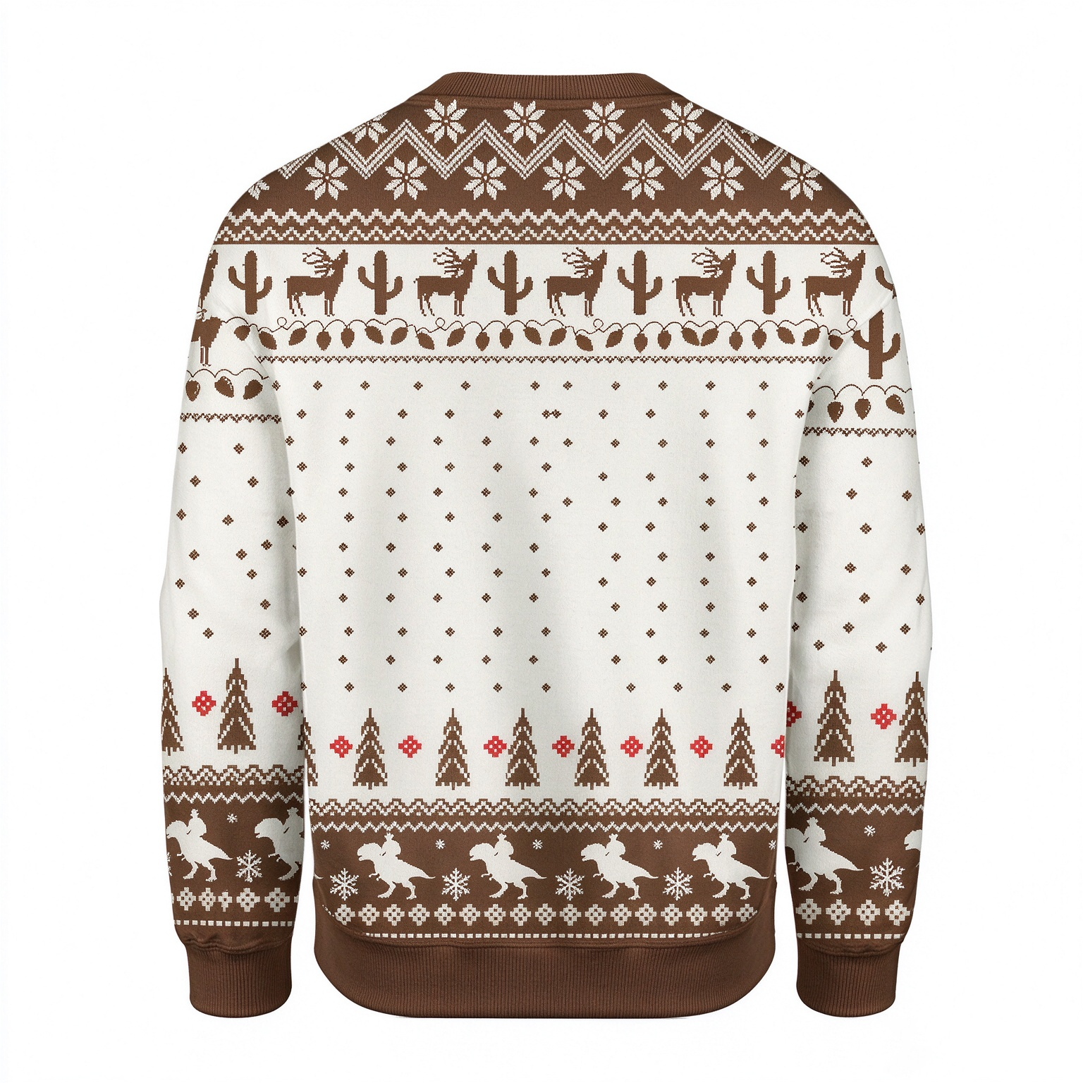 Cowboy Riding T-Rex Ugly Christmas Sweater