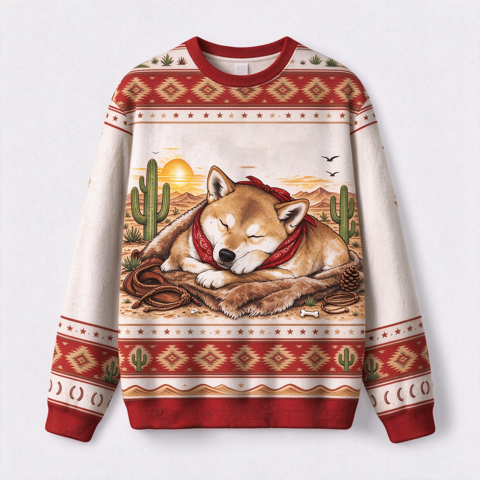 Cowboy Ugly Christmas Sweater, Merry Rodeo Sweater
