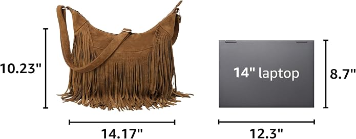Western Fringe Faux Suede Hobo Bag
