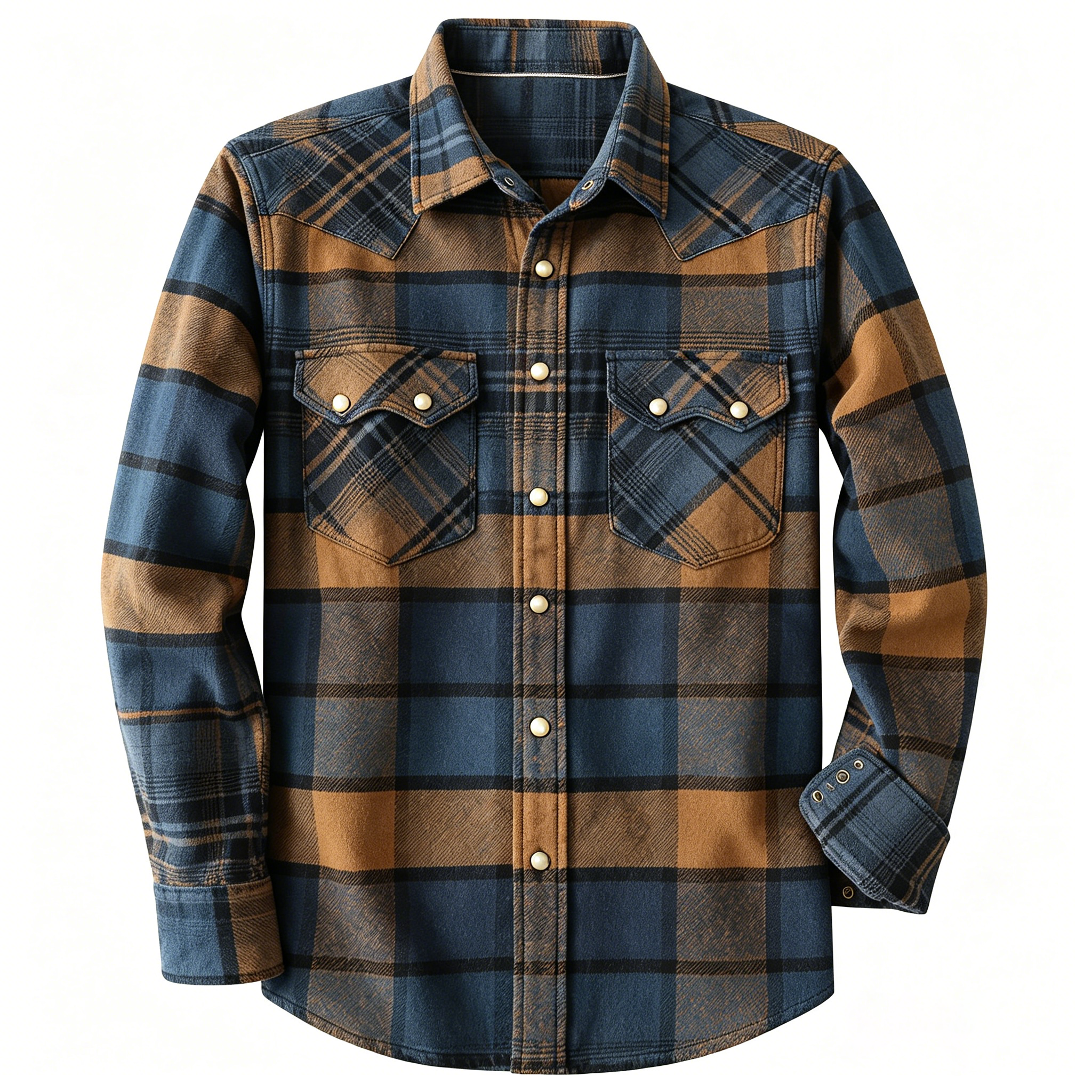 Men's Western Plaid Shirt – Lightweight Vintage Cowboy Shirt  