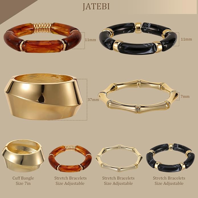 Chunky Western Statement Bangle Bracelet Set