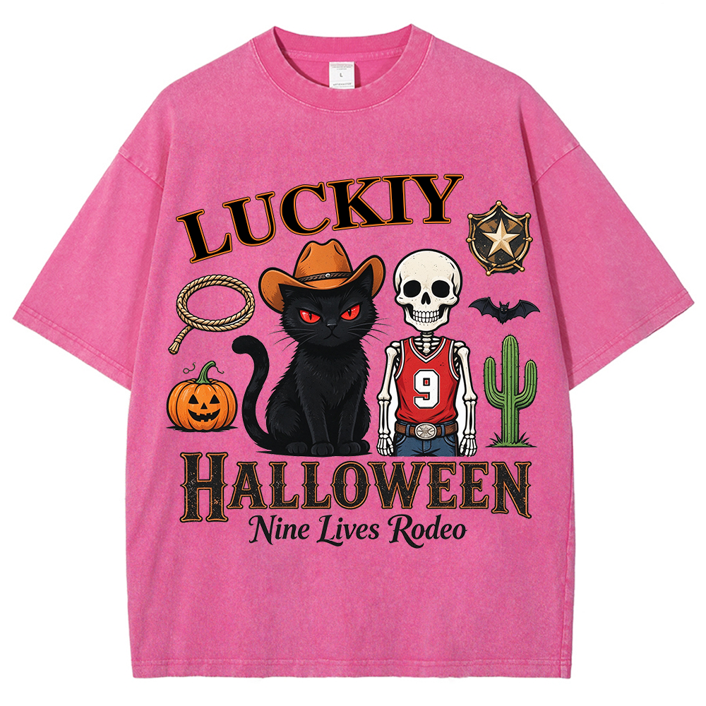 Retro Halloween Greeting T-Shirt / Western-Style Halloween T-Shirt