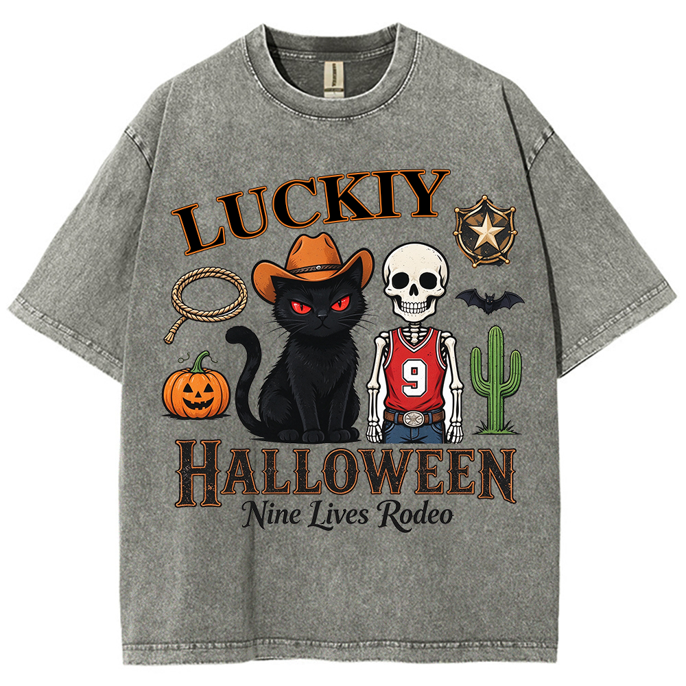 Retro Halloween Greeting T-Shirt / Western-Style Halloween T-Shirt