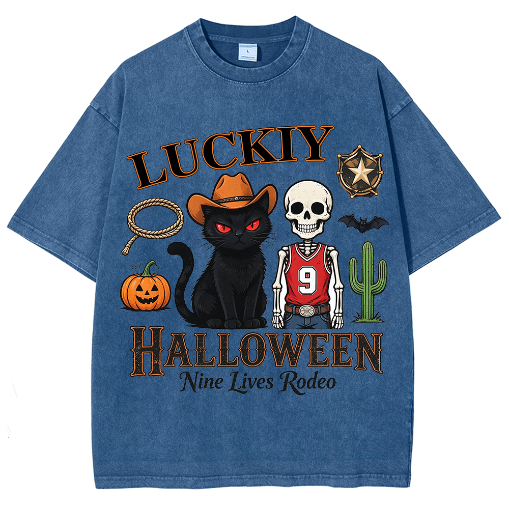 Retro Halloween Greeting T-Shirt / Western-Style Halloween T-Shirt
