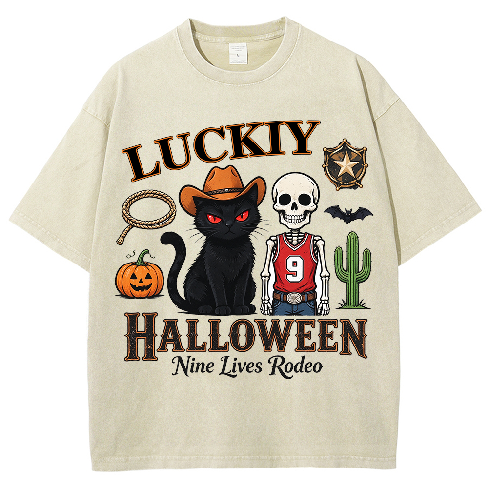 Retro Halloween Greeting T-Shirt / Western-Style Halloween T-Shirt