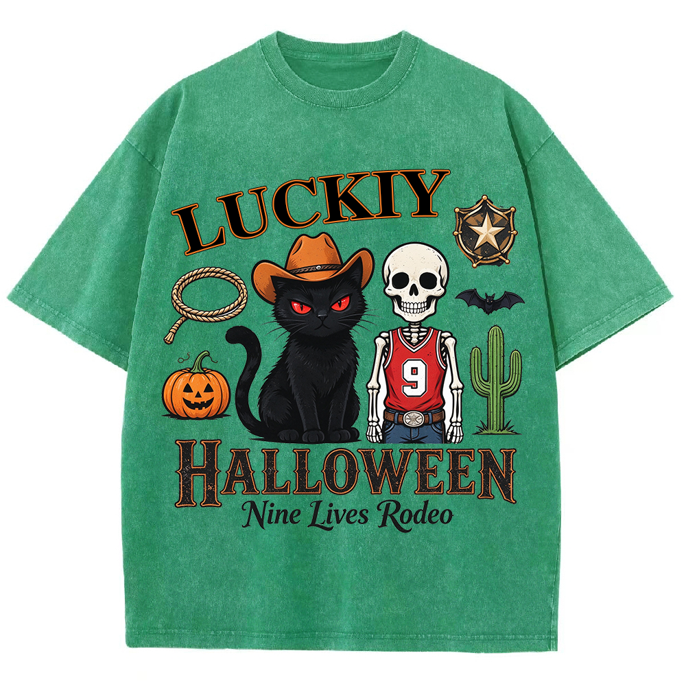 Retro Halloween Greeting T-Shirt / Western-Style Halloween T-Shirt