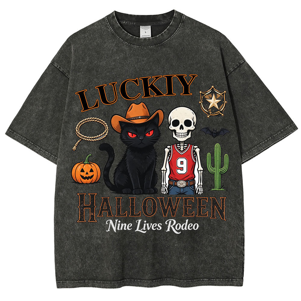 Retro Halloween Greeting T-Shirt / Western-Style Halloween T-Shirt