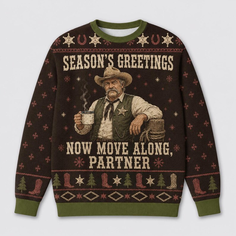 Cowboy Ugly Sweater, Merry Rodeo Sweater