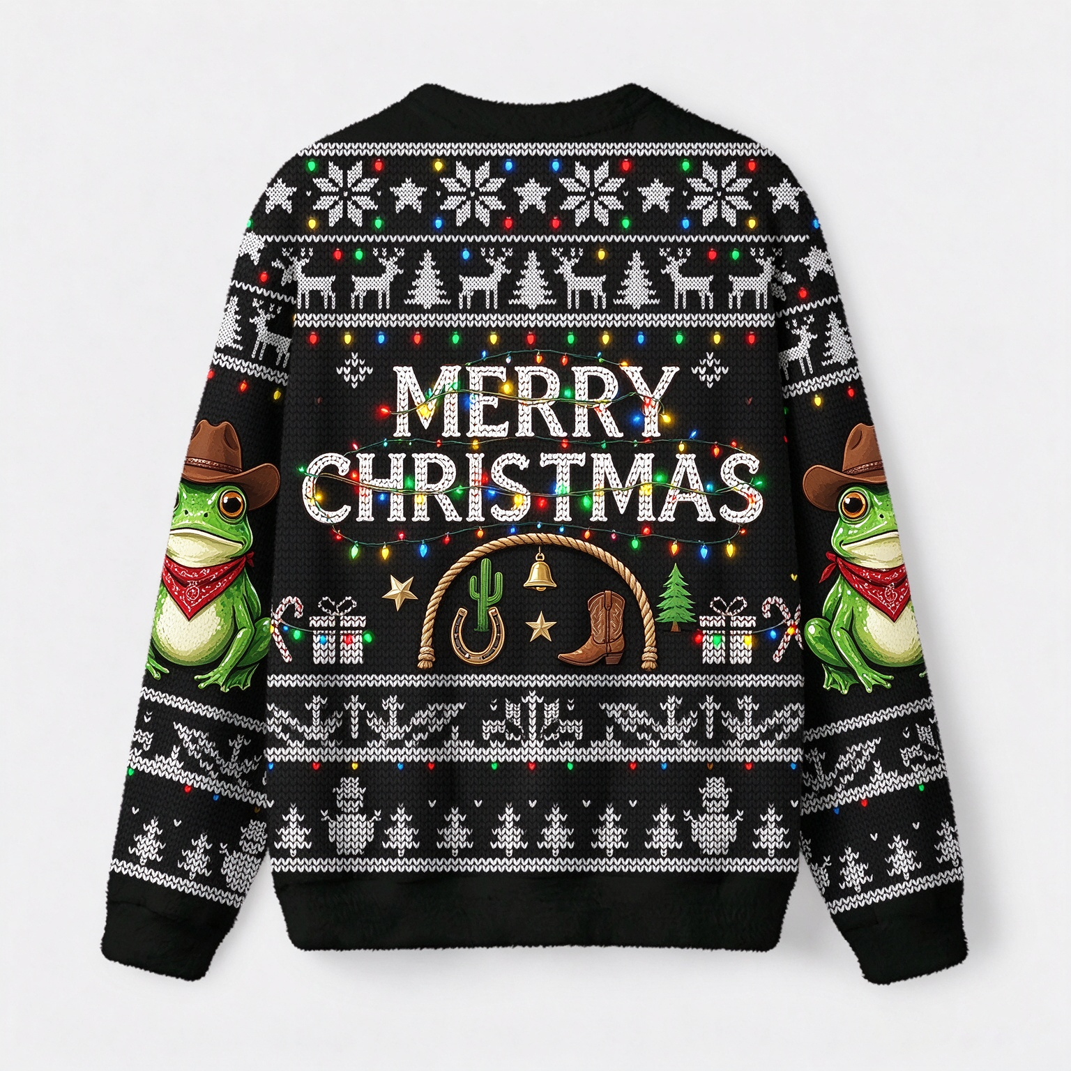 Cowboy Ugly Christmas Sweater, Merry Rodeo Sweater