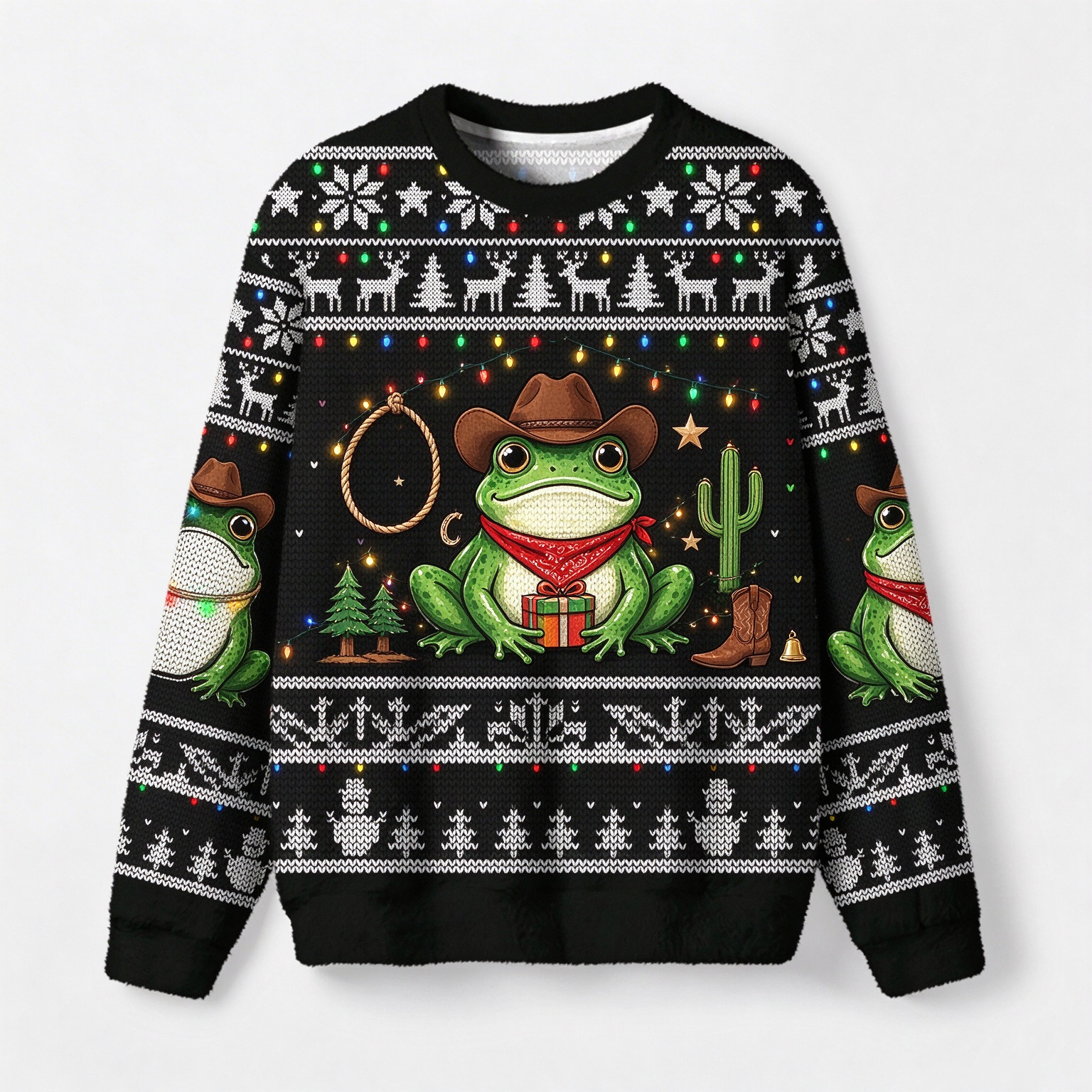 Cowboy Ugly Christmas Sweater, Merry Rodeo Sweater