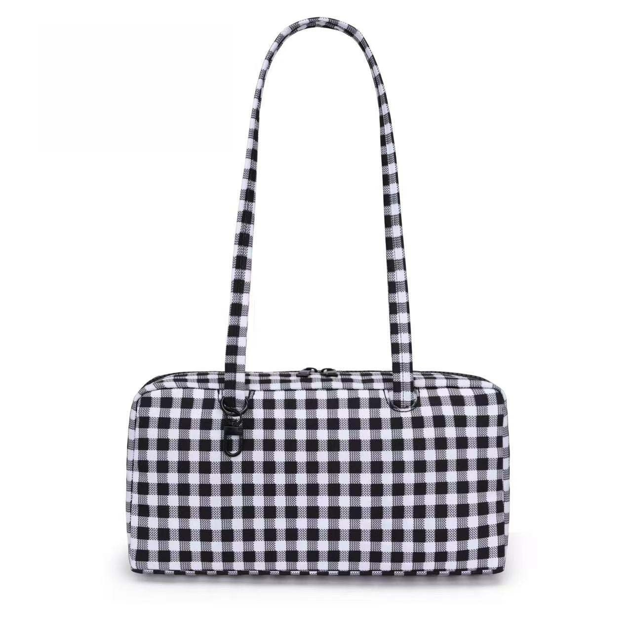 Casual Everyday Shoulder Bag For Women Large Rectangular Zip Closure Tote Purse