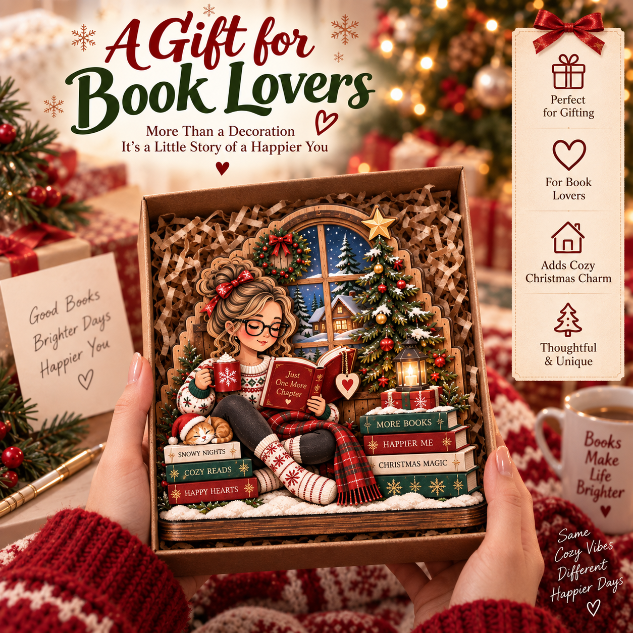 Christmas Bookworm gift for book lovers