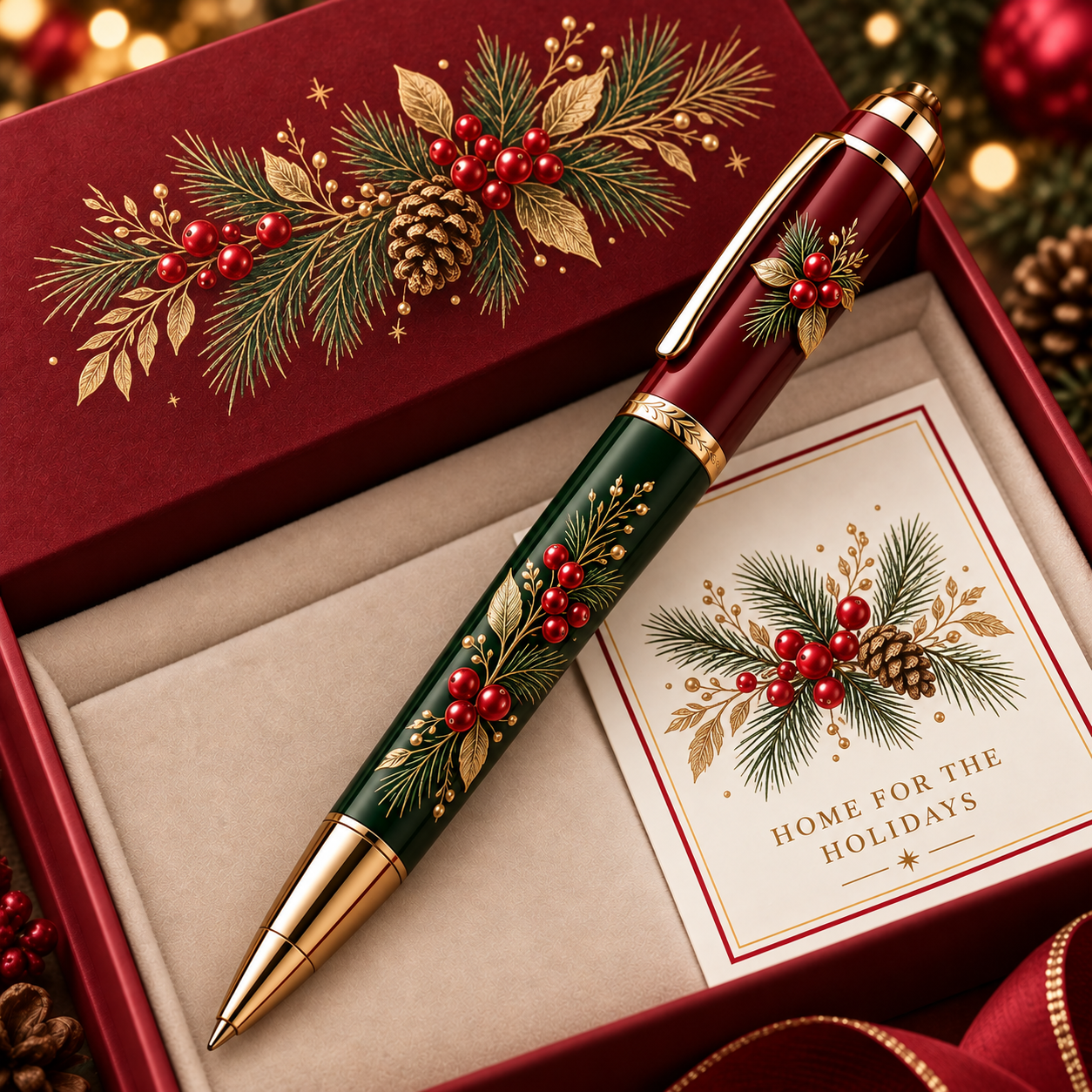 Six Christmas floral pen designs