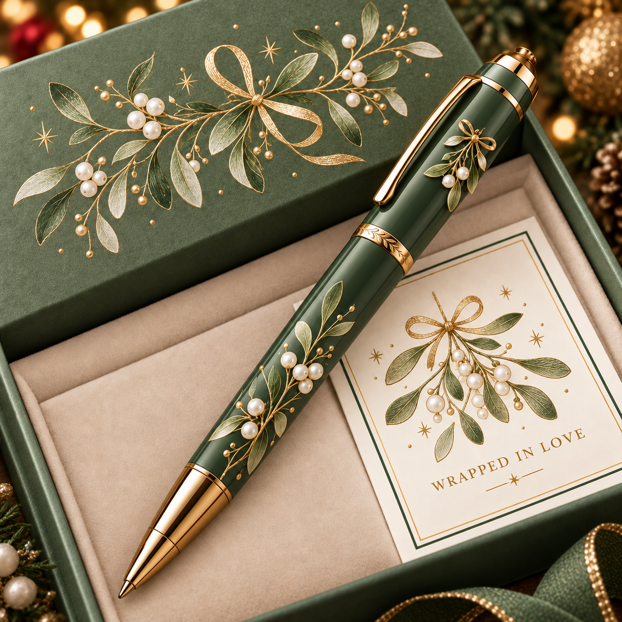 Christmas floral keepsake pen gift