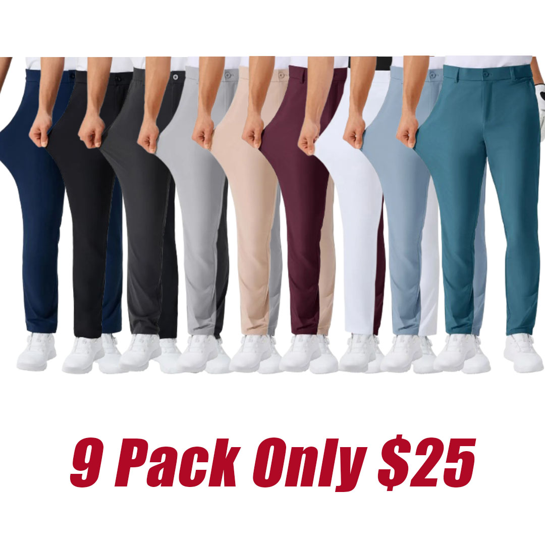 Men's Lightweight Golf Pants 30/32/34 Inch Inseam Breathable Quick Dry Work Trousers