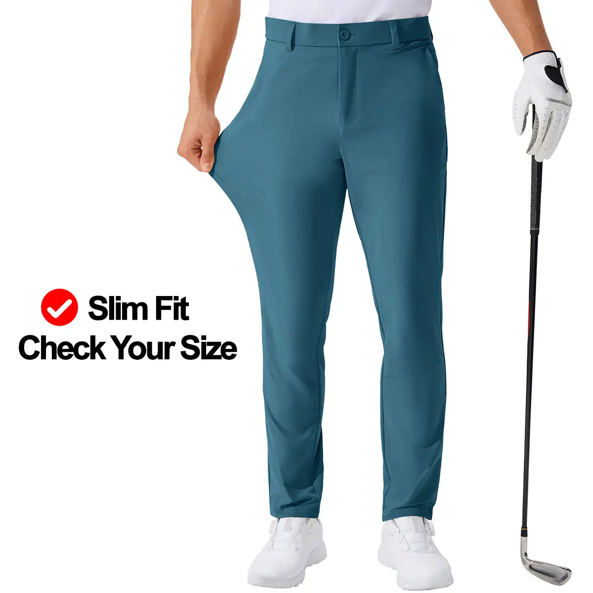 Men's Lightweight Golf Pants 30/32/34 Inch Inseam Breathable Quick Dry Work Trousers
