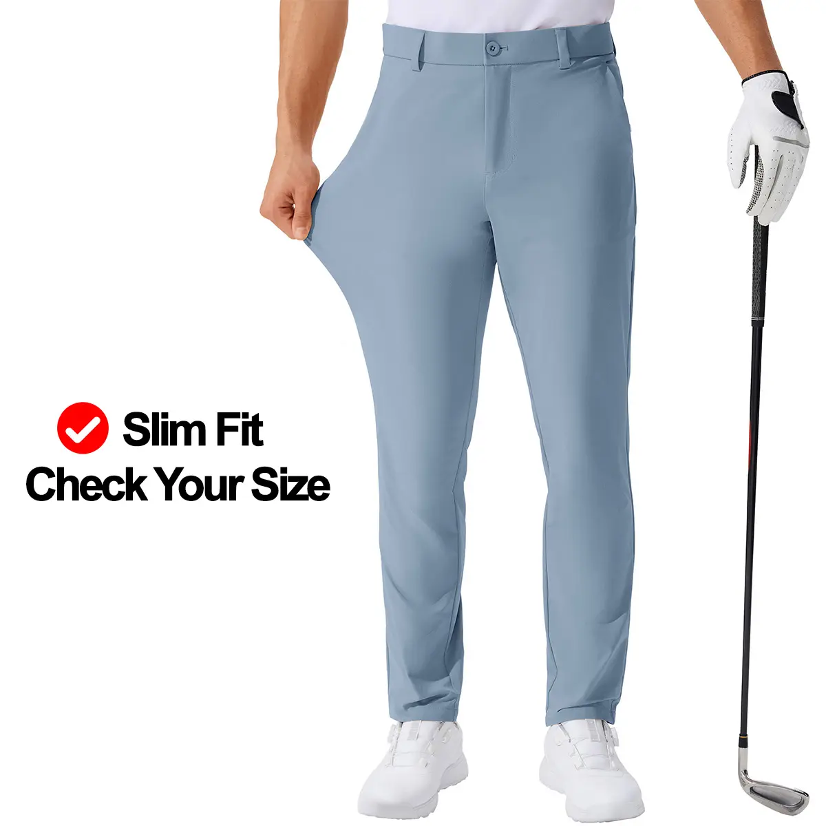 Men's Lightweight Golf Pants 30/32/34 Inch Inseam Breathable Quick Dry Work Trousers