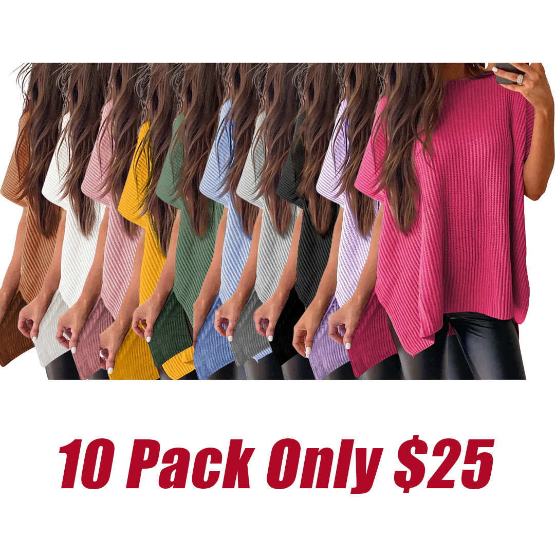 Women’s Solid Knit Puff Sleeve Sweater