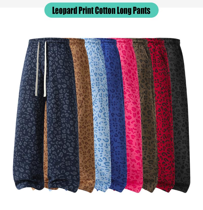 Men’s leopard-print casual trousers with side pockets, lightweight and breathable soft fabric, loose comfortable casual sweatpants, ideal for daily wear and all-year running Men’s leopard-print casual trousers with side pockets, lightweight and breathable soft fabric, loose comfortable casual sweatpants, ideal for daily wear and all-year running