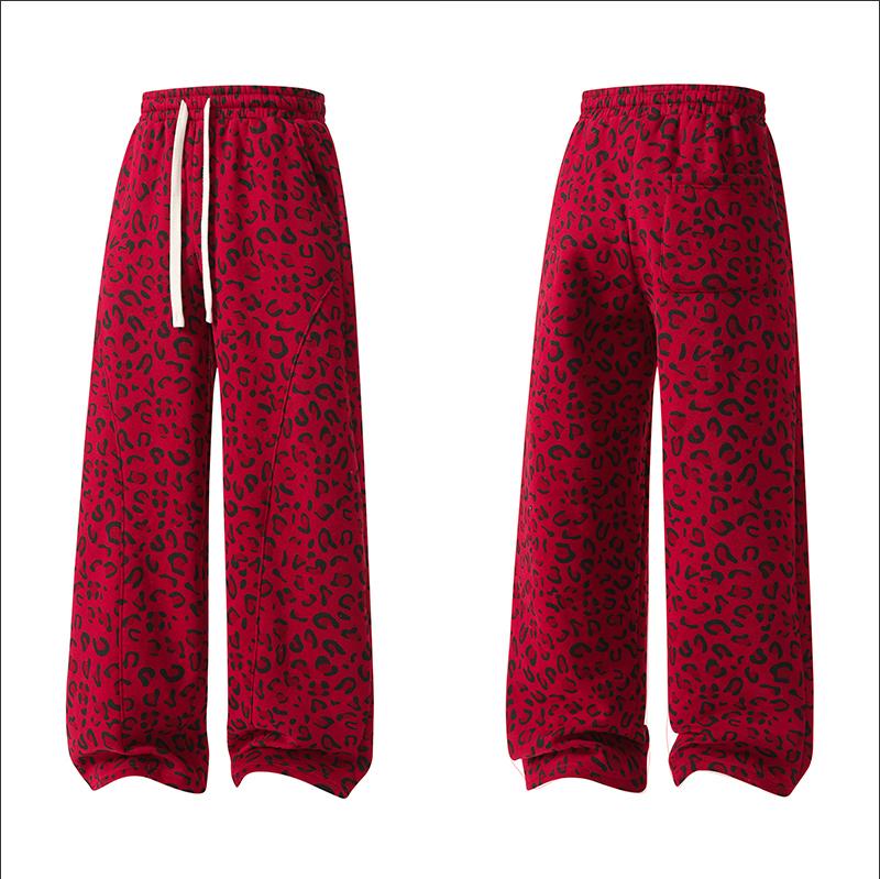 Men’s leopard-print casual trousers with side pockets, lightweight and breathable soft fabric, loose comfortable casual sweatpants, ideal for daily wear and all-year running Men’s leopard-print casual trousers with side pockets, lightweight and breathable soft fabric, loose comfortable casual sweatpants, ideal for daily wear and all-year running