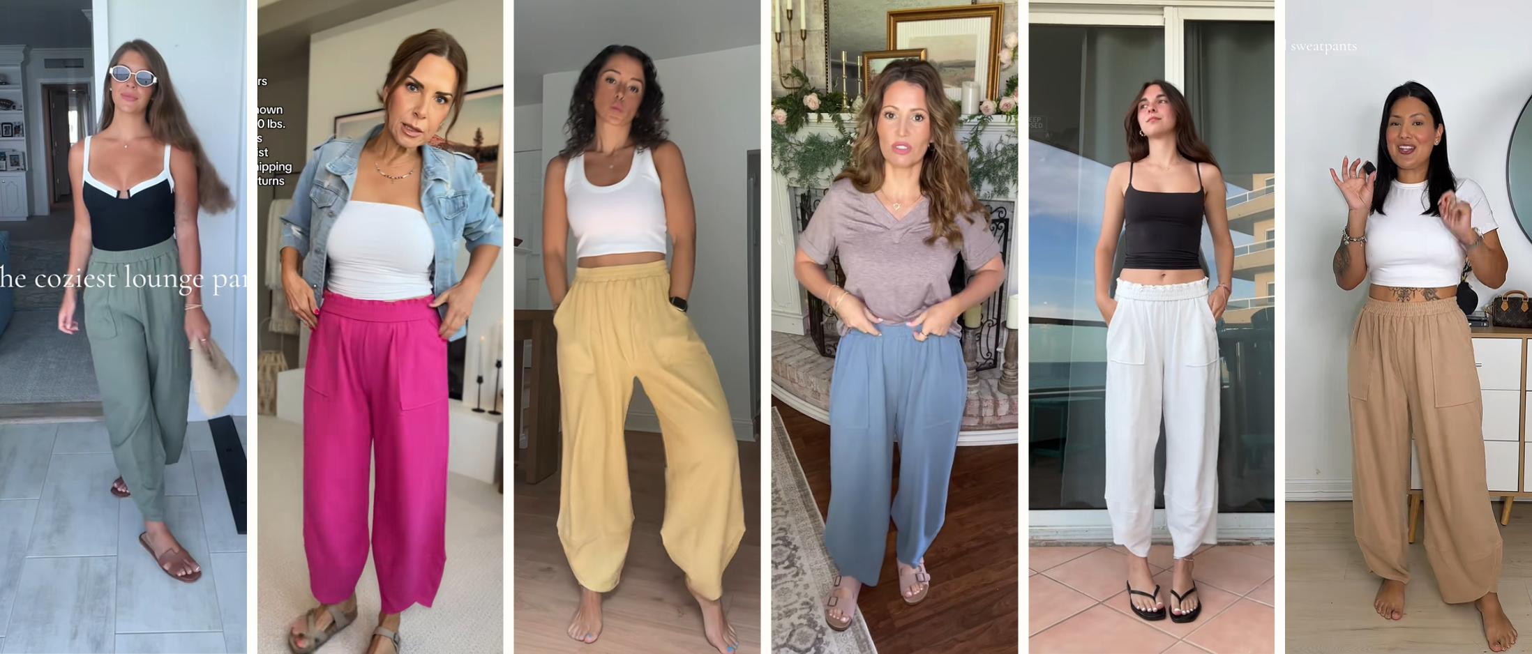 SCUSTY New Colors Added Womens Baggy Wide Leg Pants Casual Loose Elastic Waisted Palazzo Harem Pants with Pockets Summervibes