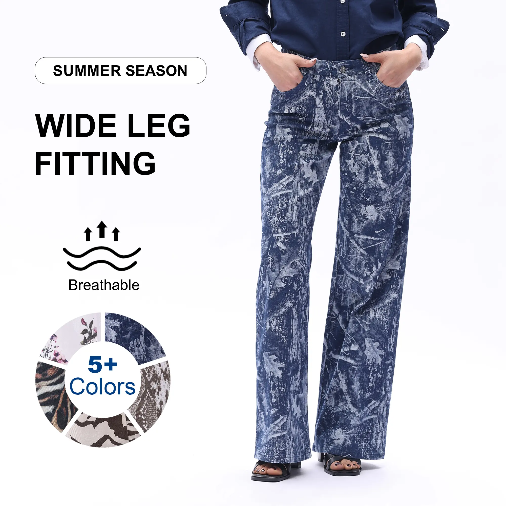 Wide Leg Raw Hem Jeans