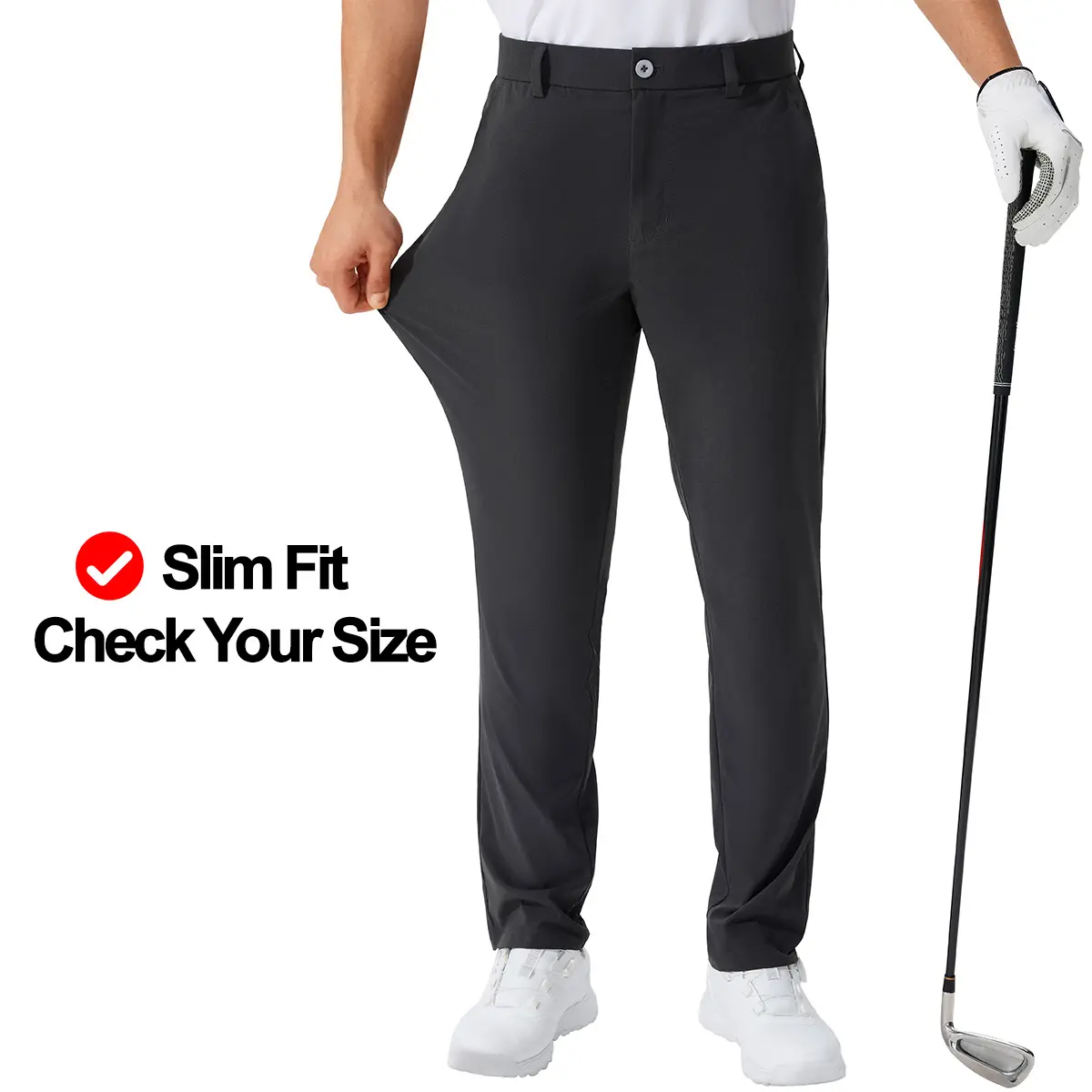 Men's Lightweight Golf Pants 30/32/34 Inch Inseam Breathable Quick Dry Work Trousers