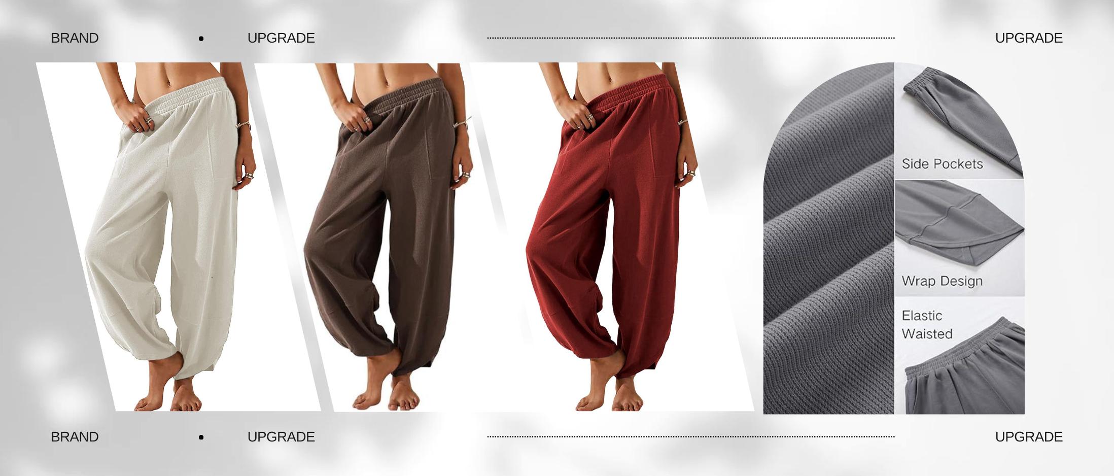 SCUSTY New Colors Added Womens Baggy Wide Leg Pants Casual Loose Elastic Waisted Palazzo Harem Pants with Pockets Summervibes