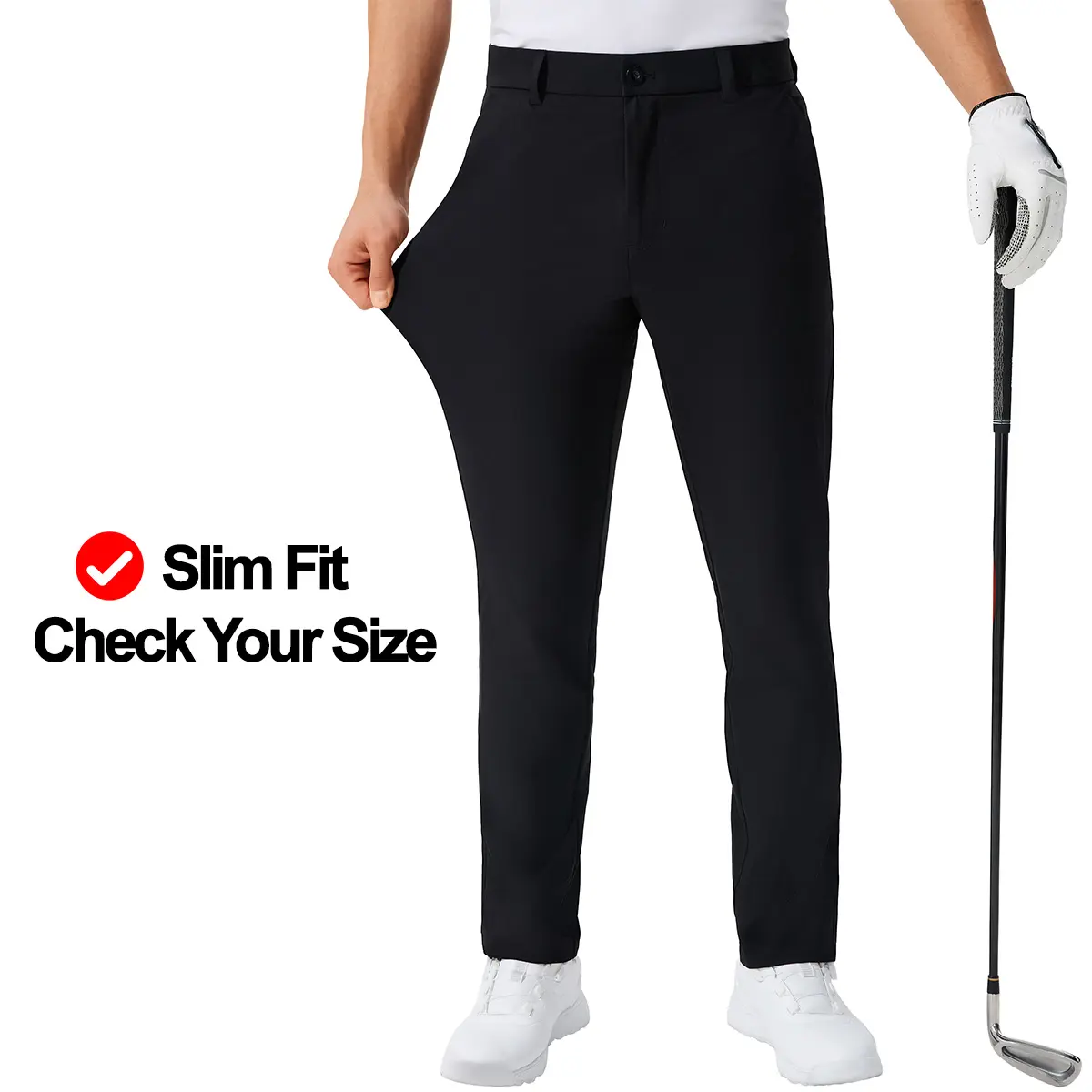 Men's Lightweight Golf Pants 30/32/34 Inch Inseam Breathable Quick Dry Work Trousers