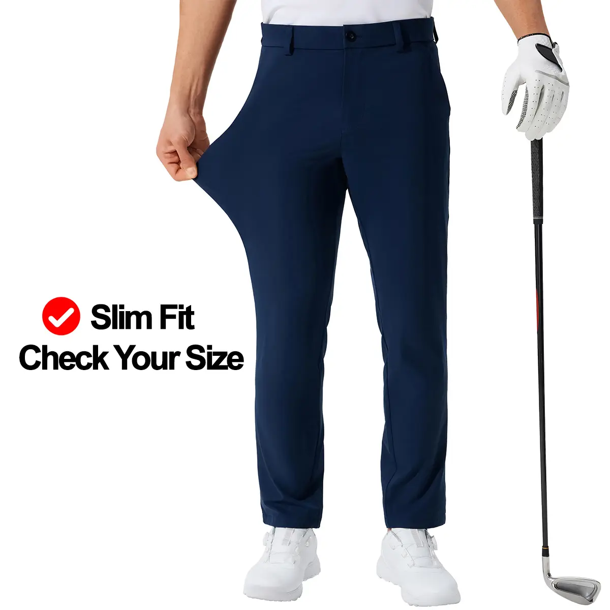 Men's Lightweight Golf Pants 30/32/34 Inch Inseam Breathable Quick Dry Work Trousers
