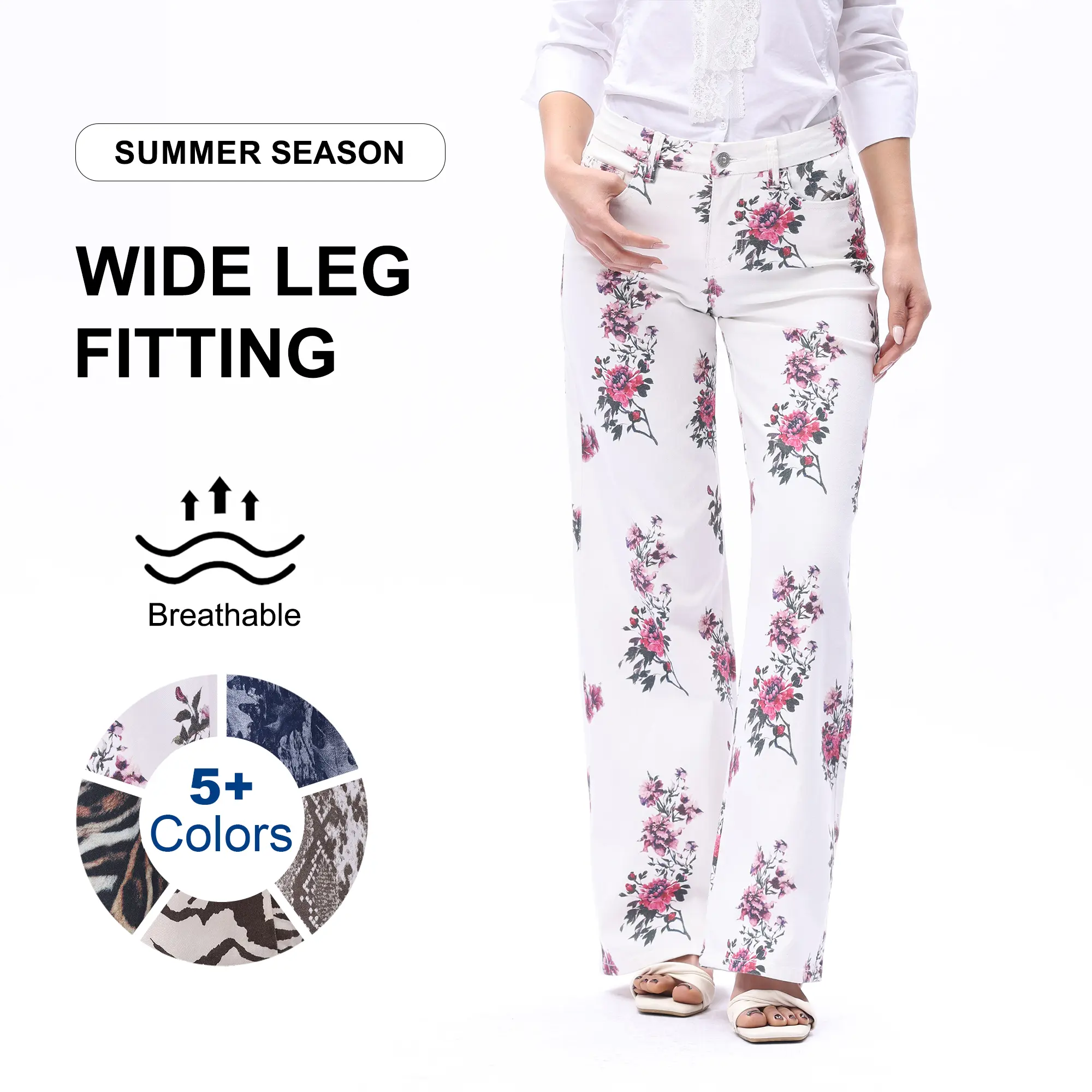 Wide Leg Raw Hem Jeans