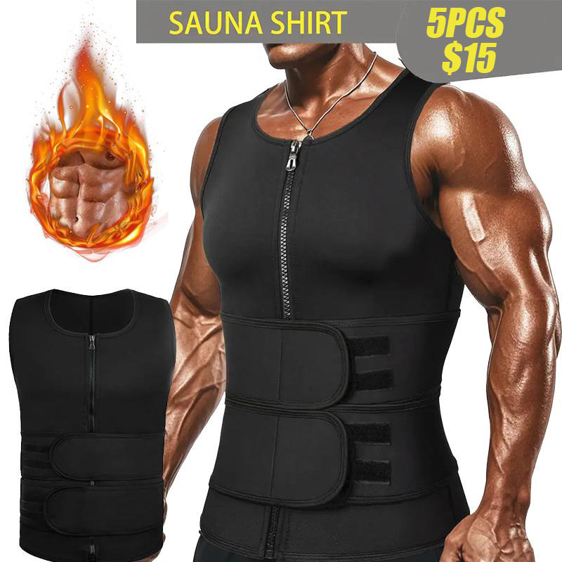 Men Body Shaper Waist Trainer Vest Sauna Sweat Vest Compression Undershirt Shapewear Workout Tank Tops Corset Sports Breathable Outfits