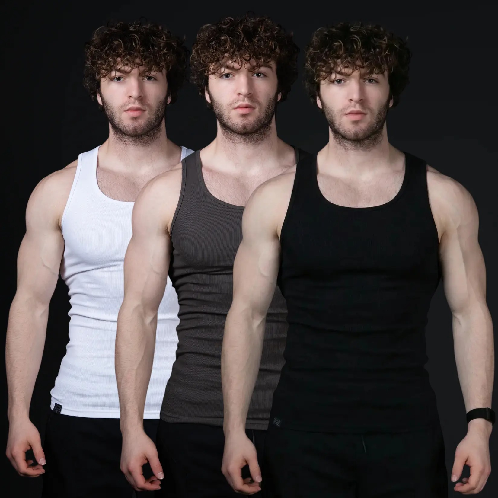 Men's Cotton Sleeveless Undershirts - Moisture Wicking Gym Stringer Top
