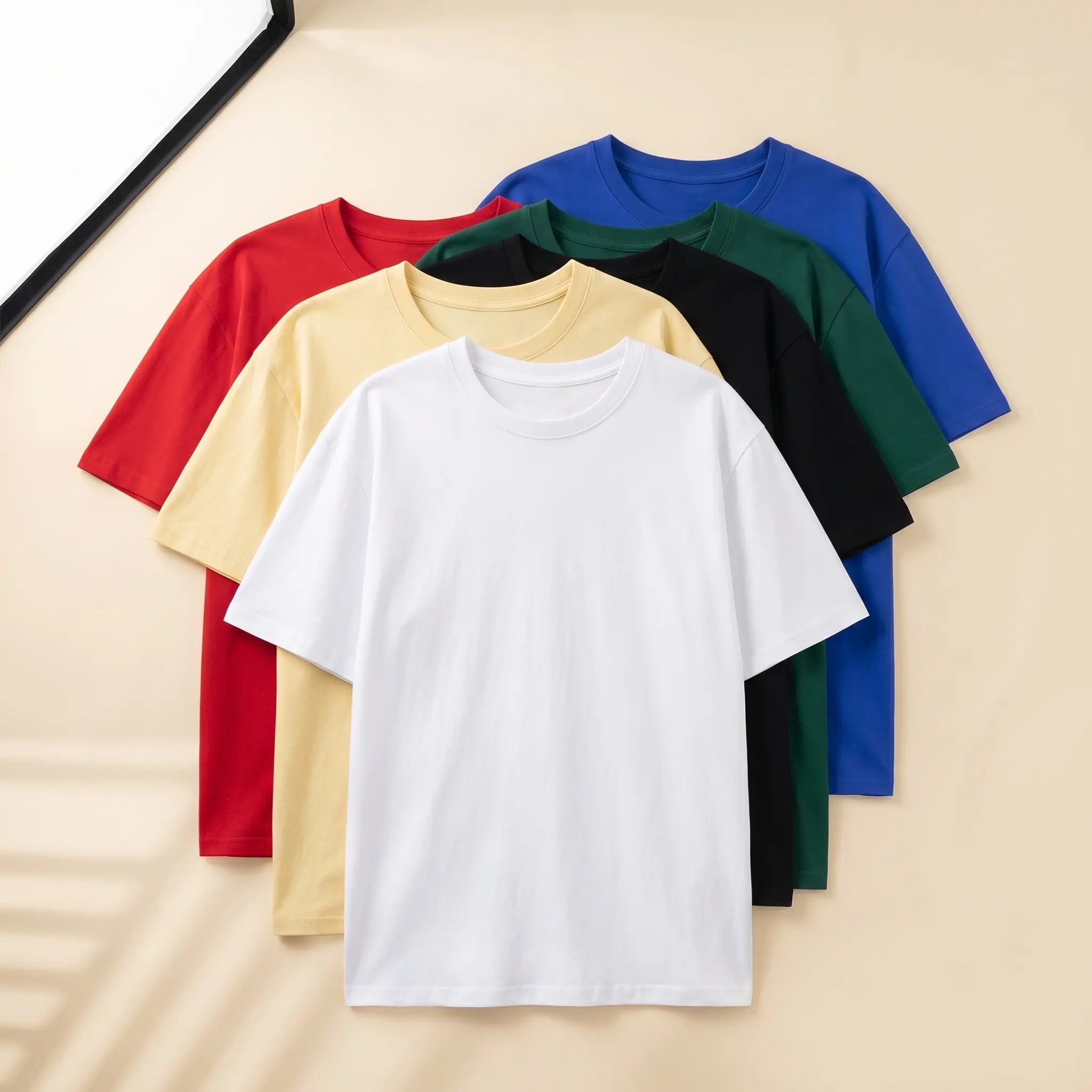 Men's Oversized 230GSM 100% Cotton Classic T-Shirts,  Heavyweight Plain Menswear Tops