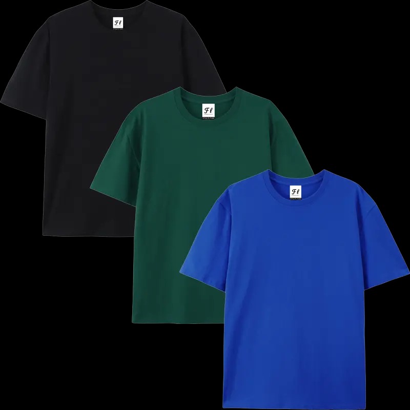 Men's Oversized 230GSM 100% Cotton Classic T-Shirts,  Heavyweight Plain Menswear Tops
