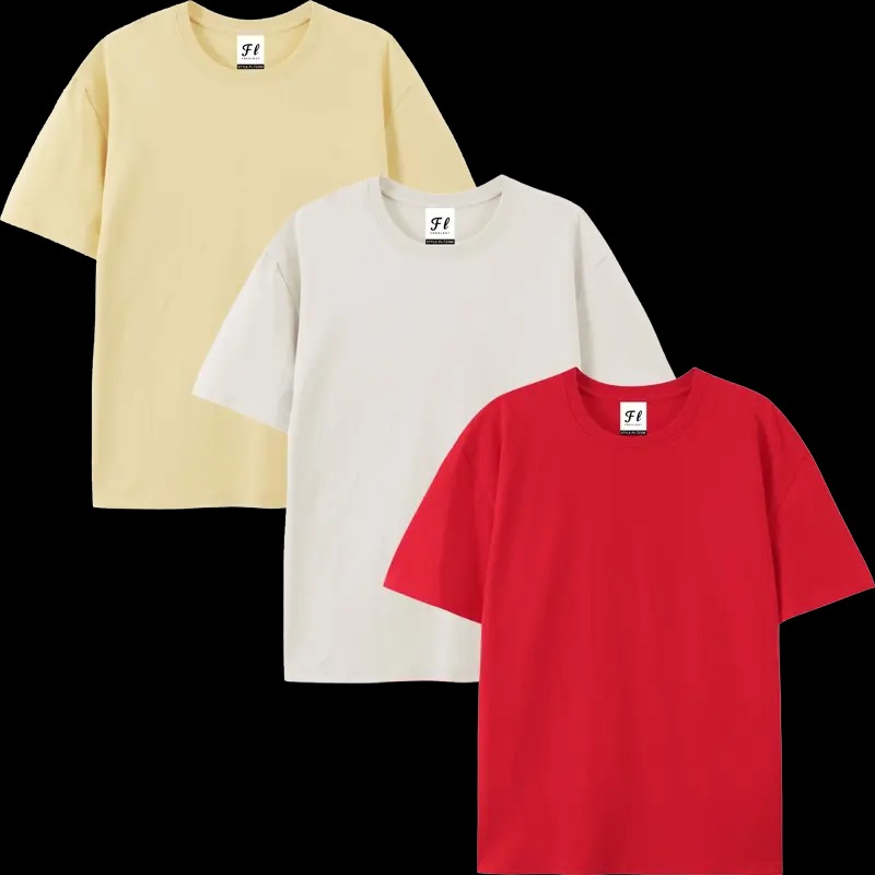 Men's Oversized 230GSM 100% Cotton Classic T-Shirts,  Heavyweight Plain Menswear Tops