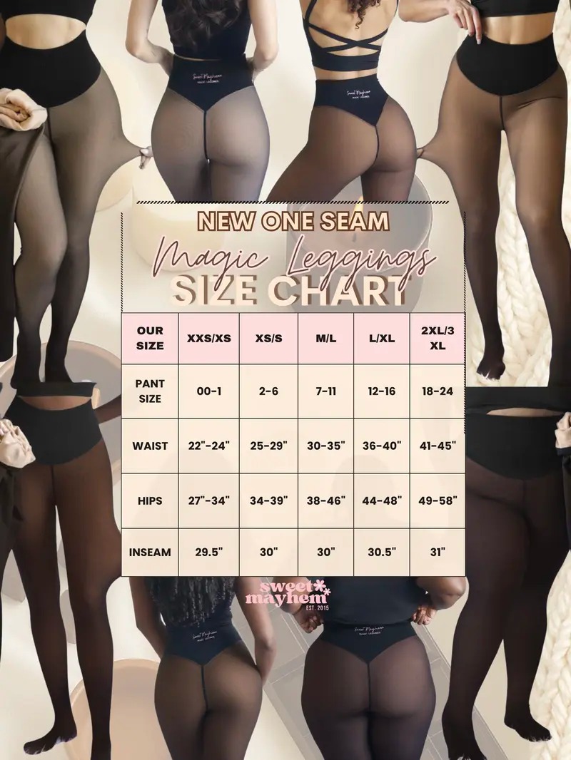 Women's Official Magic Fleece Lined Tights - High Waist, Plus Size Chic Cute Women's Fashion Clothes