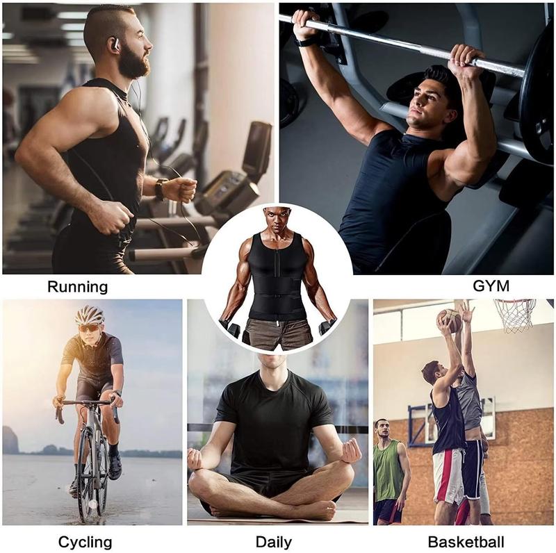 Men Body Shaper Waist Trainer Vest Sauna Sweat Vest Compression Undershirt Shapewear Workout Tank Tops Corset Sports Breathable Outfits