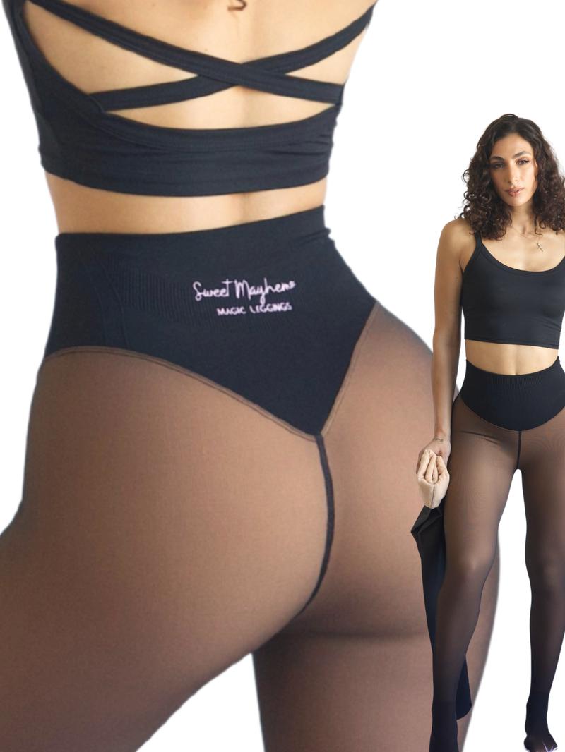 Women's Official Magic Fleece Lined Tights - High Waist, Plus Size Chic Cute Women's Fashion Clothes