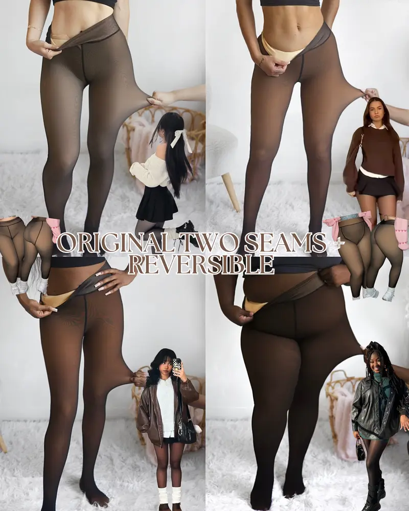 Women's Official Magic Fleece Lined Tights - High Waist, Body Slimming Compression Band, Plus Size Chic Cute Women's Fashion Clothes, 1-Seam Option, Closed Foot, XXS-3XL, 4 Shades, Light-Brown Fur Fleece, Cold Wash, Viral Item