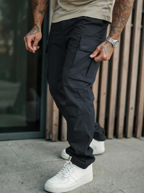 Men's Casual Cargo Pants with Pockets, Woven Fabric, Spring & Fall Wear, Comfortable Fit, Stylish Design for Daily Use