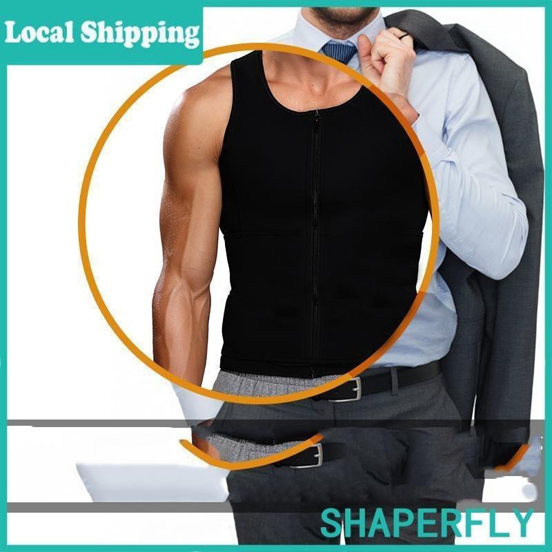 Men Body Shaper Waist Trainer Vest Sauna Sweat Vest Compression Undershirt Shapewear Workout Tank Tops Corset Sports Breathable Outfits