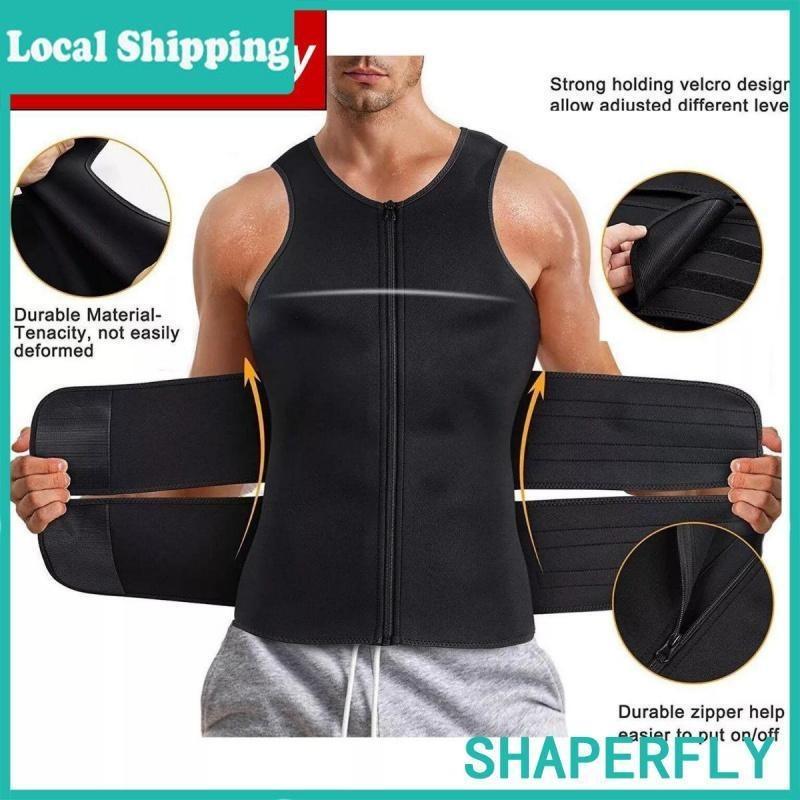 Men Body Shaper Waist Trainer Vest Sauna Sweat Vest Compression Undershirt Shapewear Workout Tank Tops Corset Sports Breathable Outfits